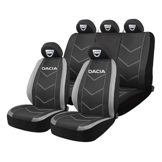 Set Huse Scaune Universale HLX3 Compatibile cu Dacia – Negru/Gri