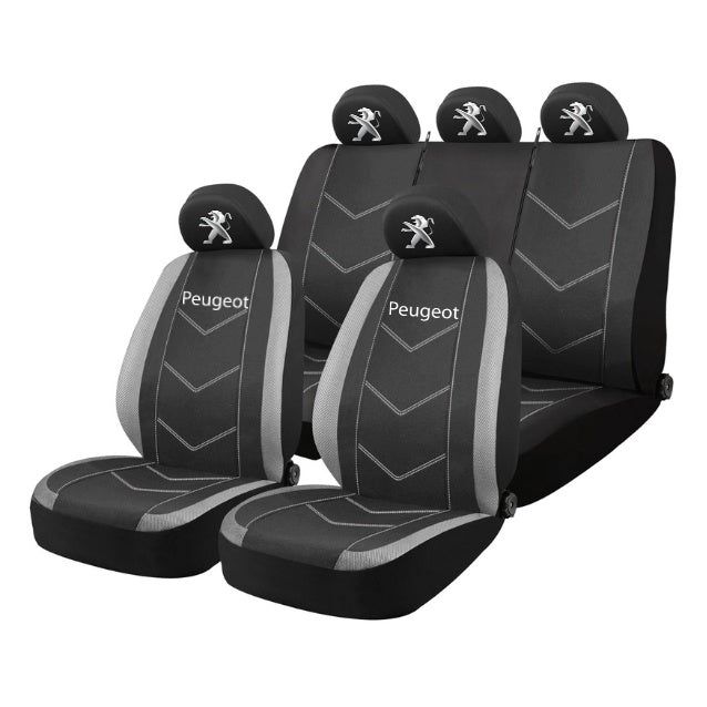 Set Huse Scaune Universale HLX3 Compatibile cu Peugeot – Negru/Gri