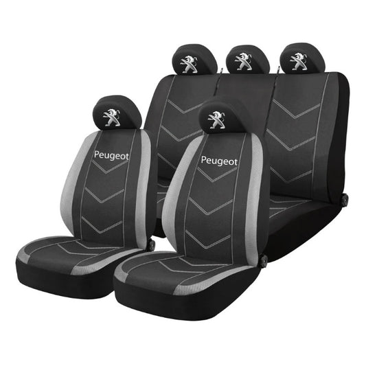 Set Huse Scaune Universale HLX3 Compatibile cu Peugeot – Negru/Gri