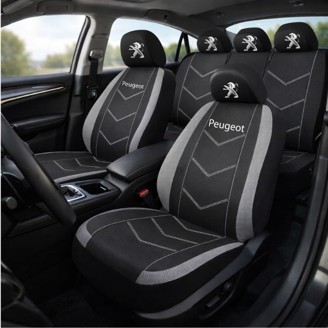 Set Huse Scaune Universale HLX3 Compatibile cu Peugeot – Negru/Gri