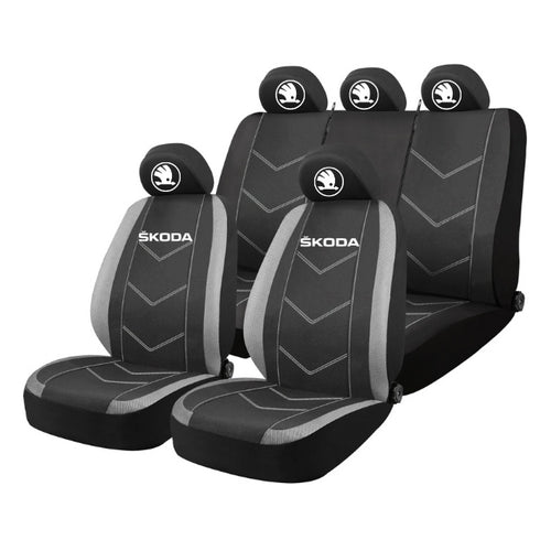 Set Huse Scaune Universale HLX3 Compatibile cu Skoda NOU – Negru/Gri