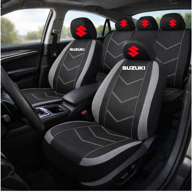 Set Huse Scaune Universale HLX3 Compatibile cu Suzuki – Negru/Gri