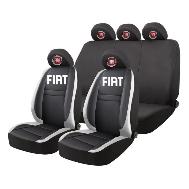 Set Huse Scaune Universale HLX4 Compatibile cu Fiat – Negru/Gri