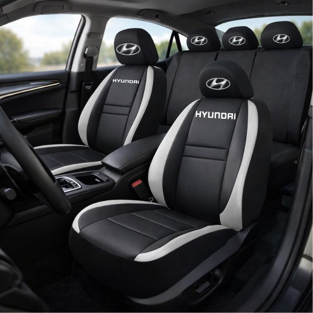 Set Huse Scaune Universale HLX4 Compatibile cu Hyundai – Negru/Gri
