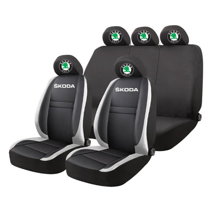 Set Huse Scaune Universale HLX4 Compatibile cu Skoda – Negru/Gri