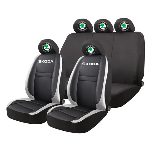 Set Huse Scaune Universale HLX4 Compatibile cu Skoda – Negru/Gri