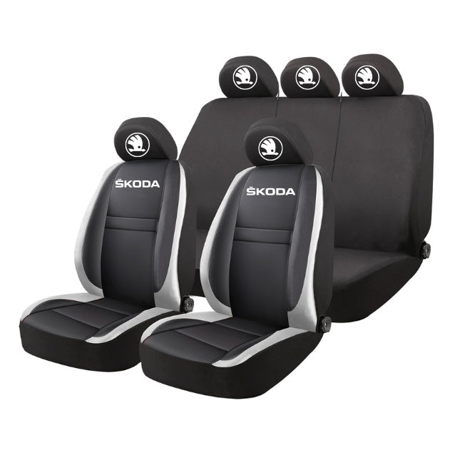 Set Huse Scaune Universale HLX4 Compatibile cu Skoda NOU – Negru/Gri