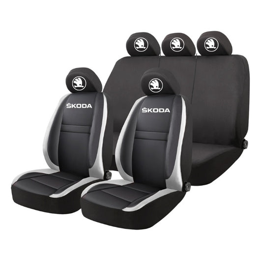 Set Huse Scaune Universale HLX4 Compatibile cu Skoda NOU – Negru/Gri