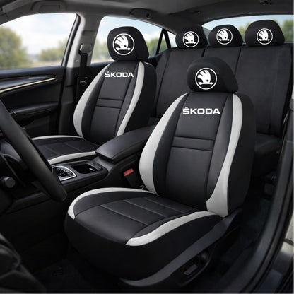 Set Huse Scaune Universale HLX4 Compatibile cu Skoda NOU – Negru/Gri