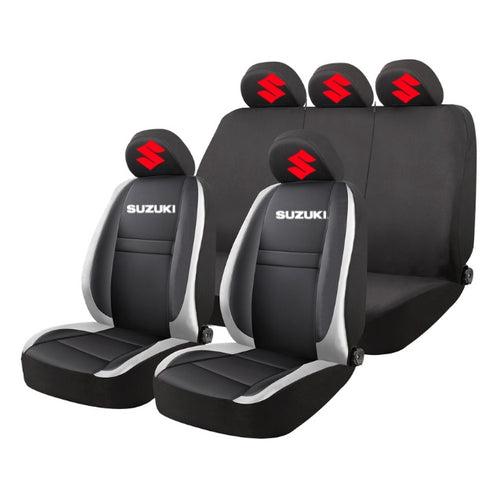 Set Huse Scaune Universale HLX4 Compatibile cu Suzuki – Negru/Gri