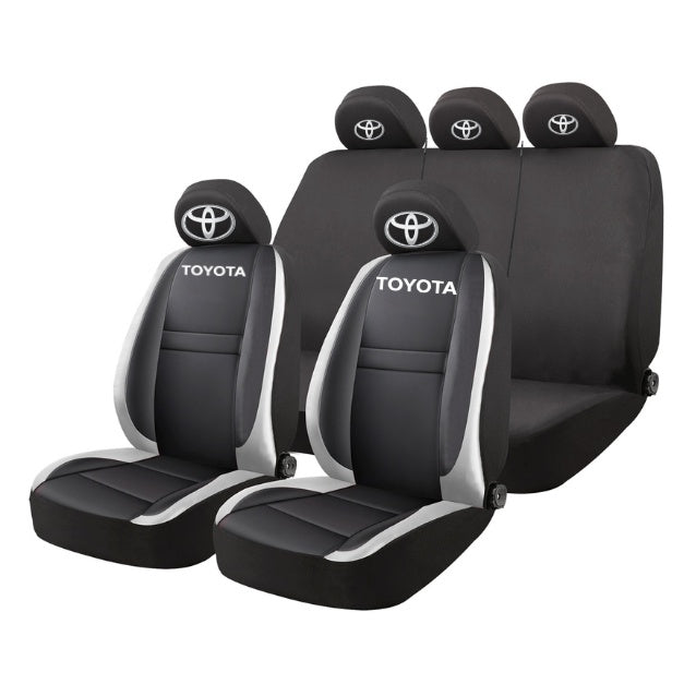 Set Huse Scaune Universale HLX4 Compatibile cu Toyota – Negru/Gri