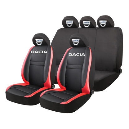 Set Huse Scaune Universale HLX5 Compatibile cu Dacia – Negru/Rosu