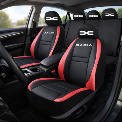 Set Huse Scaune Universale HLX5 Compatibile cu Dacia Nou – Negru/Rosu