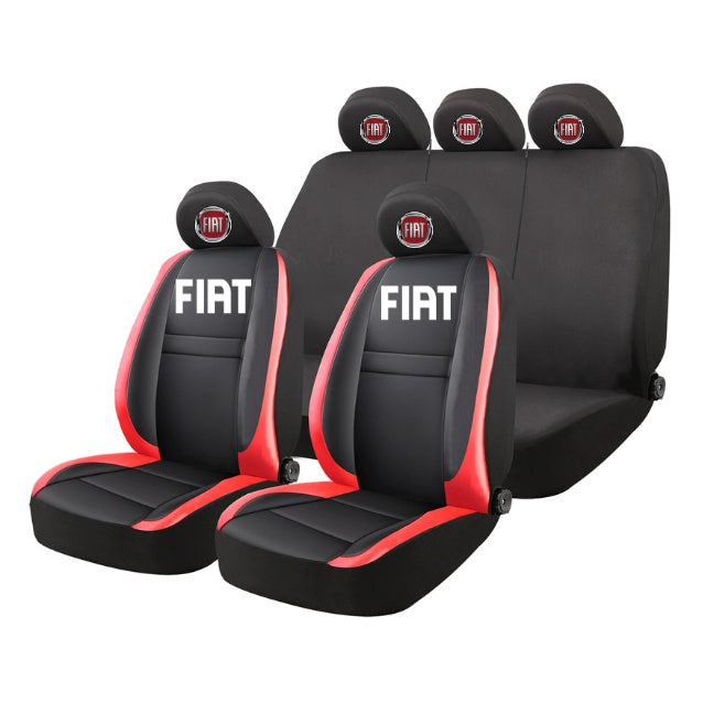 Set Huse Scaune Universale HLX5 Compatibile cu Fiat – Negru/Rosu
