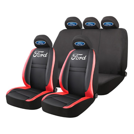 Set Huse Scaune Universale HLX5 Compatibile cu Ford – Negru/Rosu