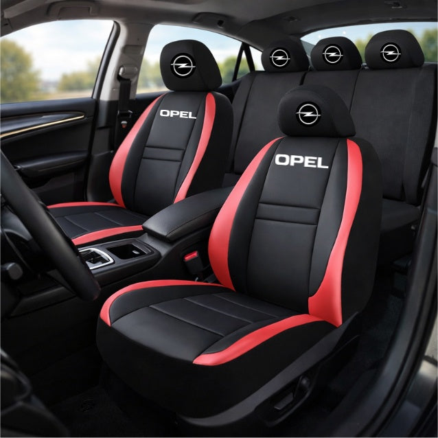 Set Huse Scaune Universale HLX5 Compatibile cu Opel – Negru/Rosu