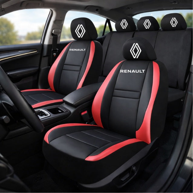 Set Huse Scaune Universale HLX5 Compatibile cu Renault Nou – Negru/Rosu