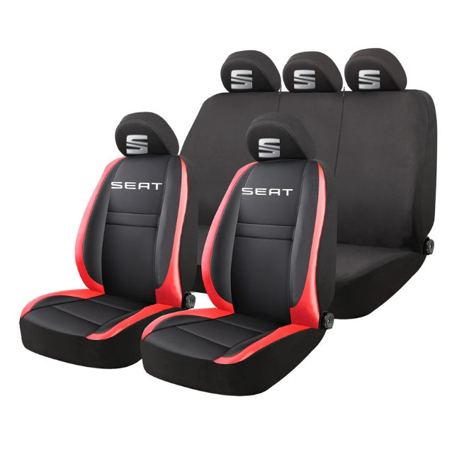 Set Huse Scaune Universale HLX5 Compatibile cu Seat – Negru/Rosu