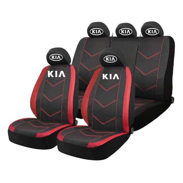 Set Huse Scaune Universale HLX6 Compatibile cu Kia – Negru/Rosu