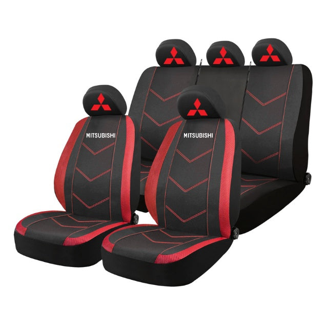 Set Huse Scaune Universale HLX6 Compatibile cu Mitsubishi – Negru/Rosu