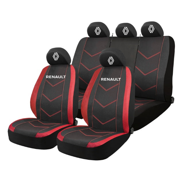 Set Huse Scaune Universale HLX6 Compatibile cu Renault Nou – Negru/Rosu