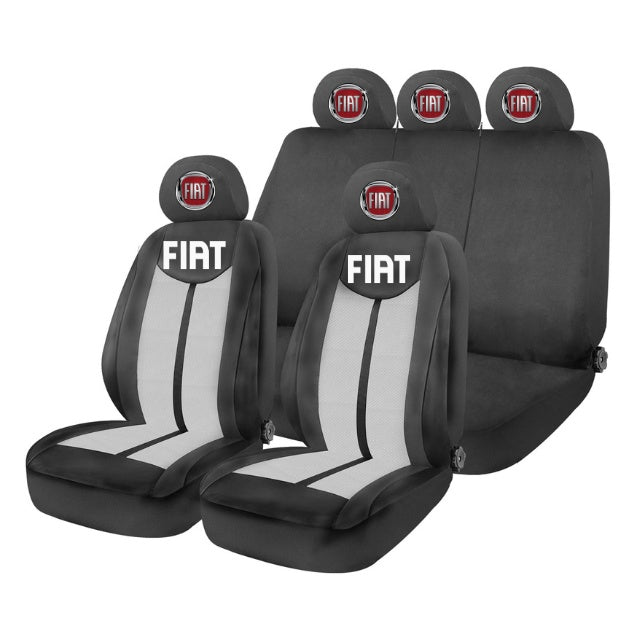 Set Huse Scaune Universale HLX7 Compatibile cu Fiat– Negru/Gri
