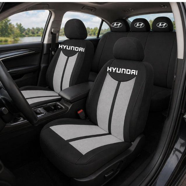 Set Huse Scaune Universale HLX7 Compatibile cu Hyundai– Negru/Gri