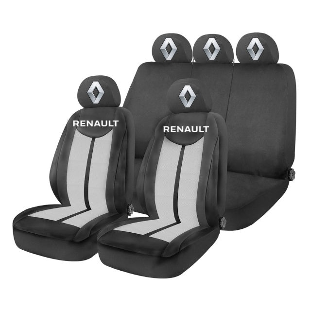 Set Huse Scaune Universale HLX7 Compatibile cu Renault – Negru/Gri