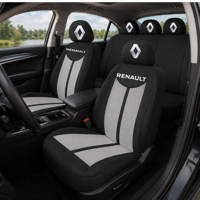 Set Huse Scaune Universale HLX7 Compatibile cu Renault – Negru/Gri
