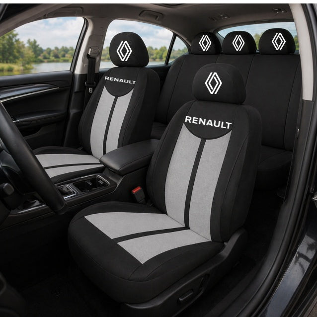 Set Huse Scaune Universale HLX7 Compatibile cu Renault Nou – Negru/Gri