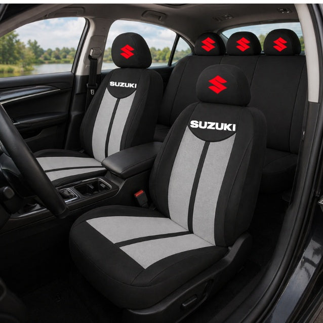 Set Huse Scaune Universale HLX7 Compatibile cu Suzuki– Negru/Gri