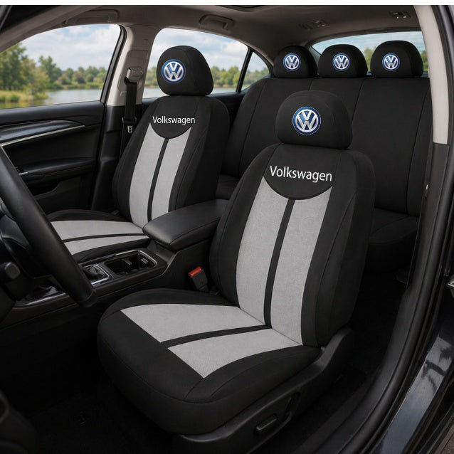Set Huse Scaune Universale HLX7 Compatibile cu Volkswagen– Negru/Gri