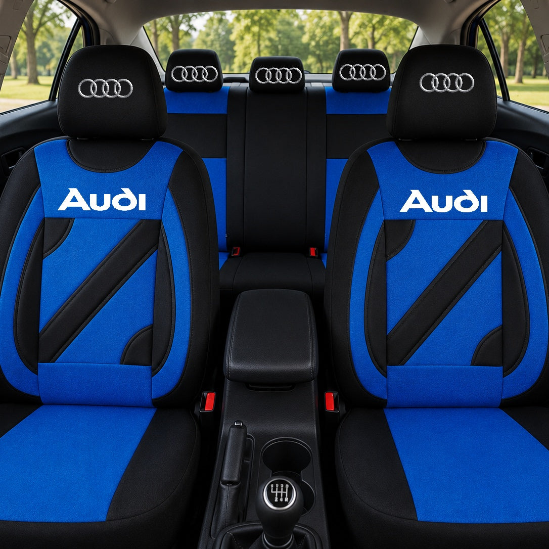 Set Huse Scaune Universale Nero Albastru Personalizate cu Audi