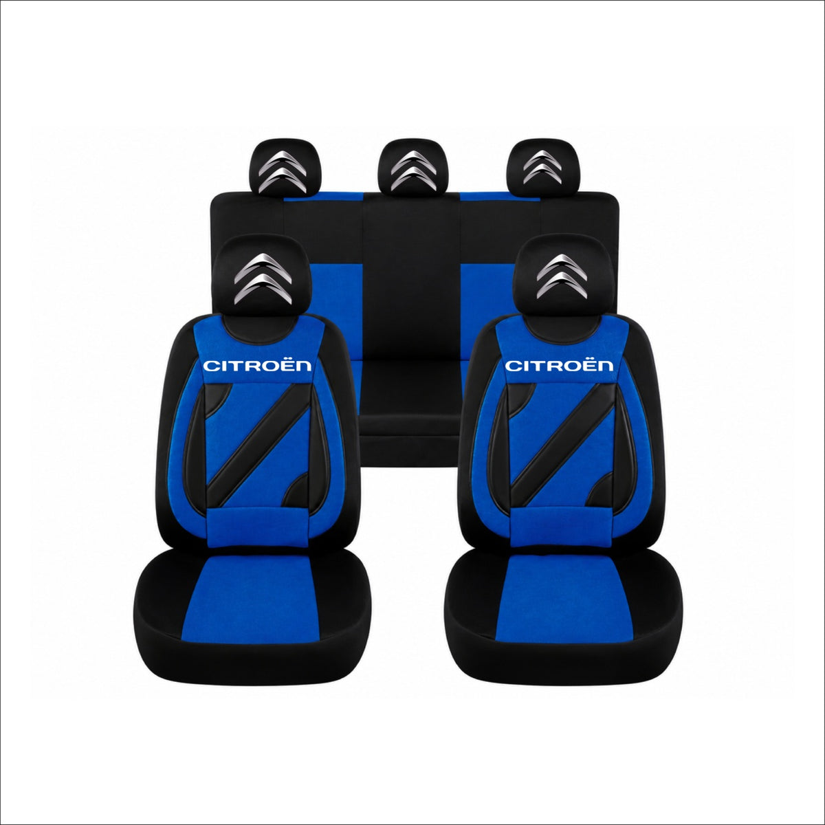 Set Huse Scaune Universale Nero Albastru Personalizate cu Citroen