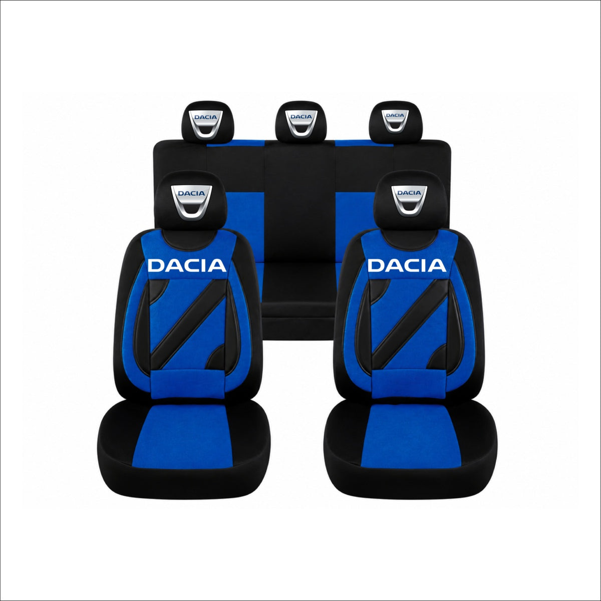 Set Huse Scaune Universale Nero Albastru Personalizate cu Dacia