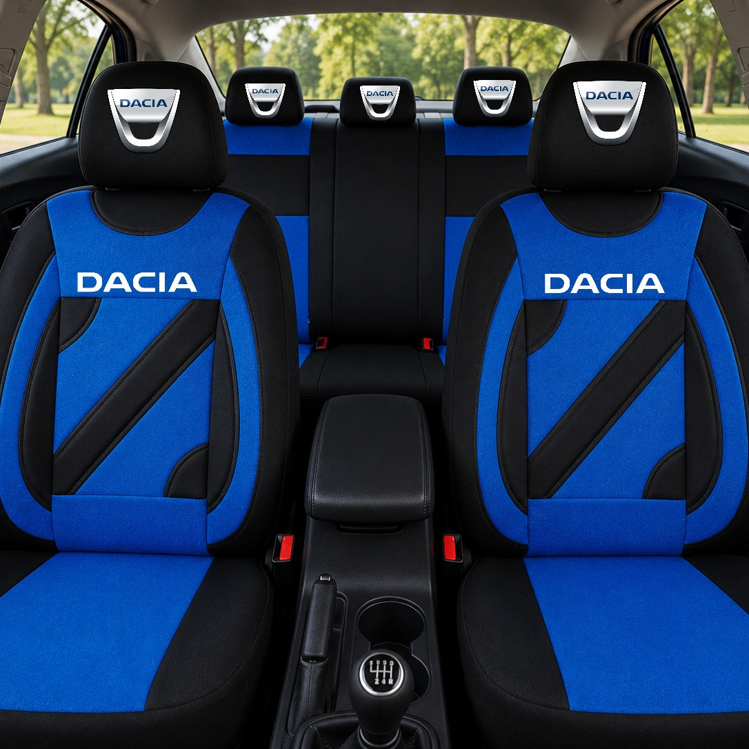 Set Huse Scaune Universale Nero Albastru Personalizate cu Dacia