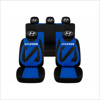 Set Huse Scaune Universale Nero Albastru Personalizate cu Hyundai