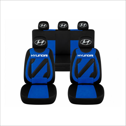 Set Huse Scaune Universale Nero Albastru Personalizate cu Hyundai