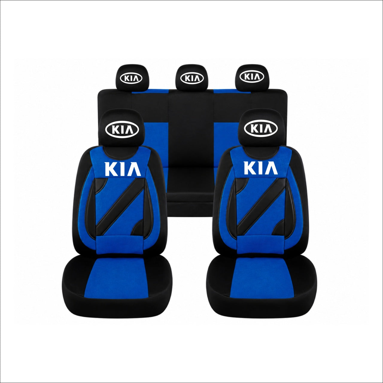 Set Huse Scaune Universale Nero Albastru Personalizate cu Kia