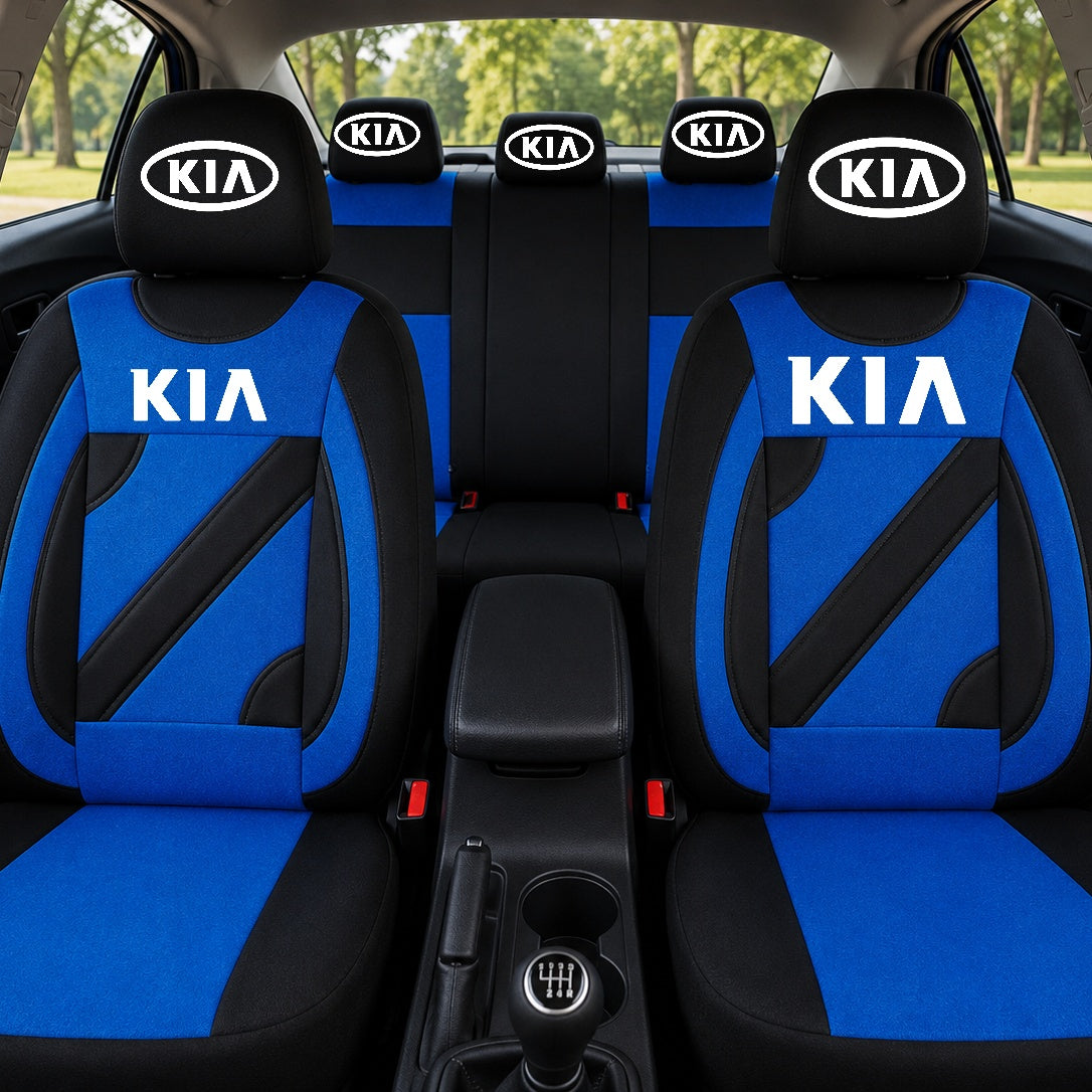 Set Huse Scaune Universale Nero Albastru Personalizate cu Kia
