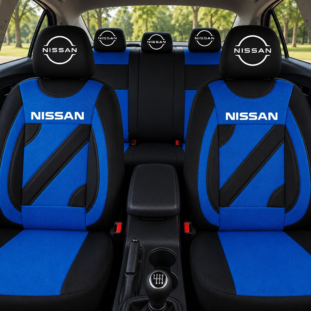 Set Huse Scaune Universale Nero Albastru Personalizate cu Nissan Nou