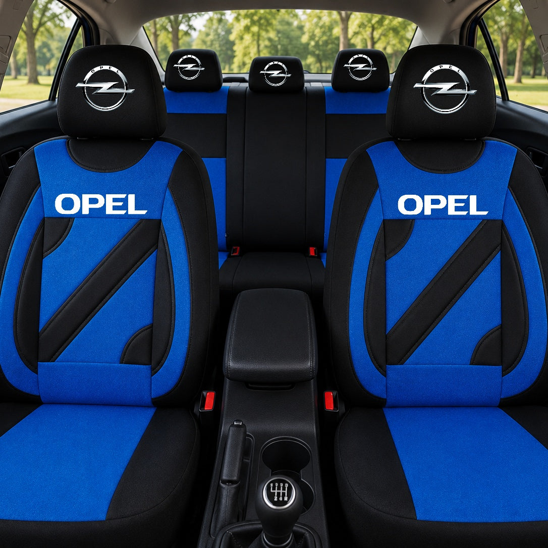 Set Huse Scaune Universale Nero Albastru Personalizate cu Opel
