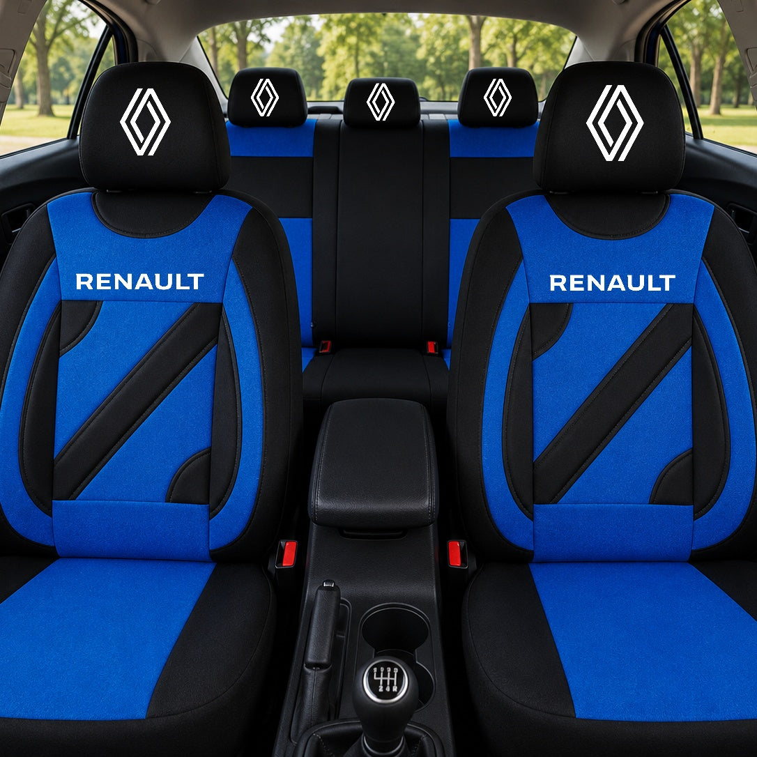 Set Huse Scaune Universale Nero Albastru Personalizate cu Renault Nou