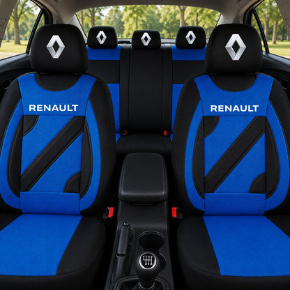 Set Huse Scaune Universale Nero Albastru Personalizate cu Renault