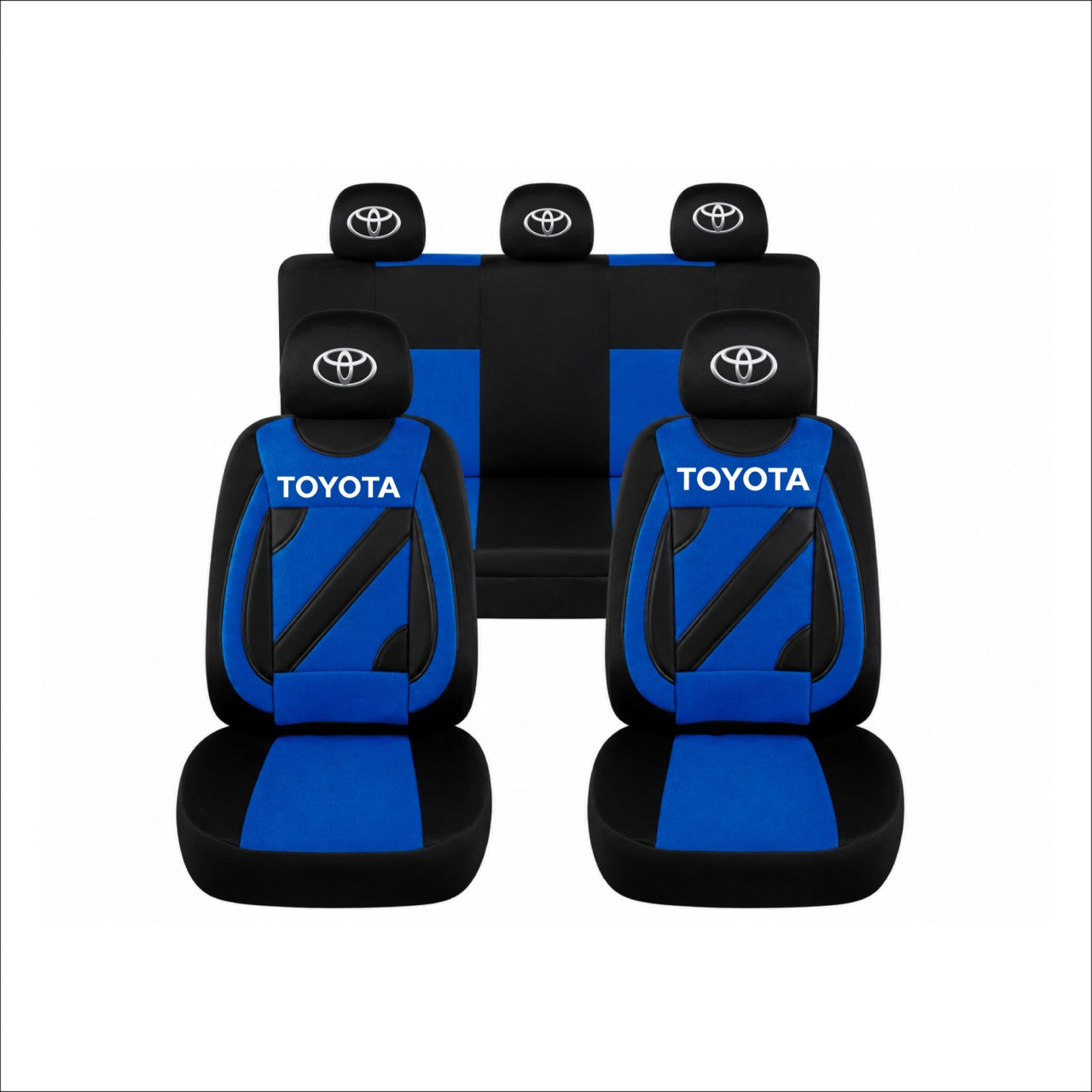 Set Huse Scaune Universale Nero Albastru Personalizate cu Toyota
