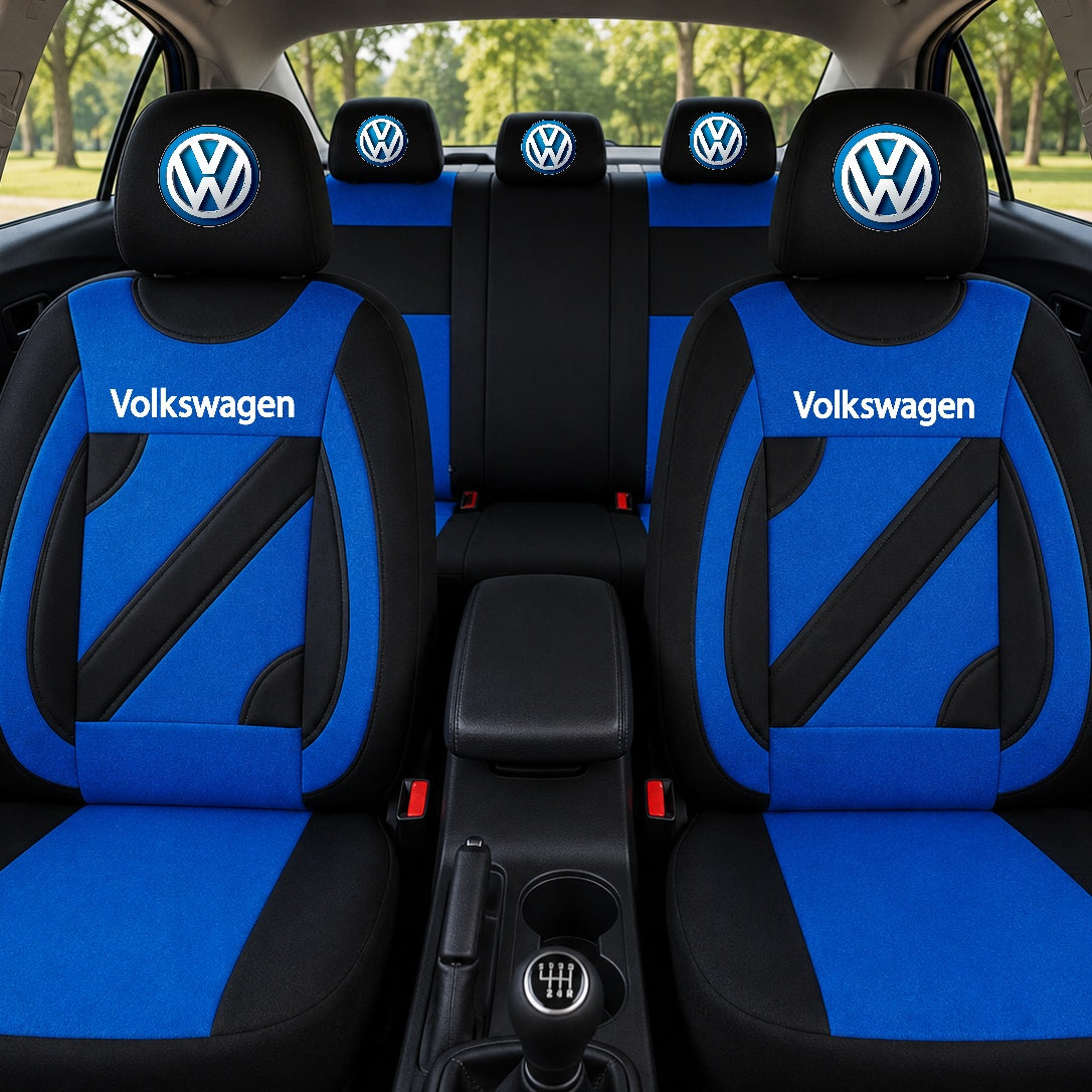 Set Huse Scaune Universale Nero Albastru Personalizate cu Volkswagen