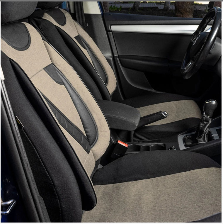 Set Huse Scaune Universale Nero Crem Personalizate cu Audi