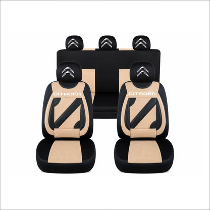 Set Huse Scaune Universale Nero Crem Personalizate cu Citroen