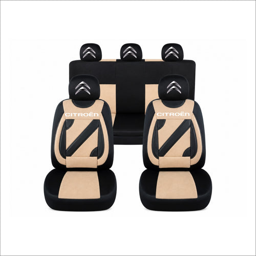 Set Huse Scaune Universale Nero Crem Personalizate cu Citroen