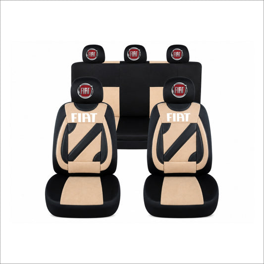 Set Huse Scaune Universale Nero Crem Personalizate cu Fiat